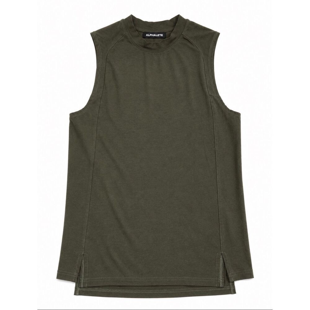 Alphalete Olive Green Sleeveless High Neck Athletic Tank Top Women’s S/M